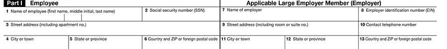 Part I of ACA Form 1095-C