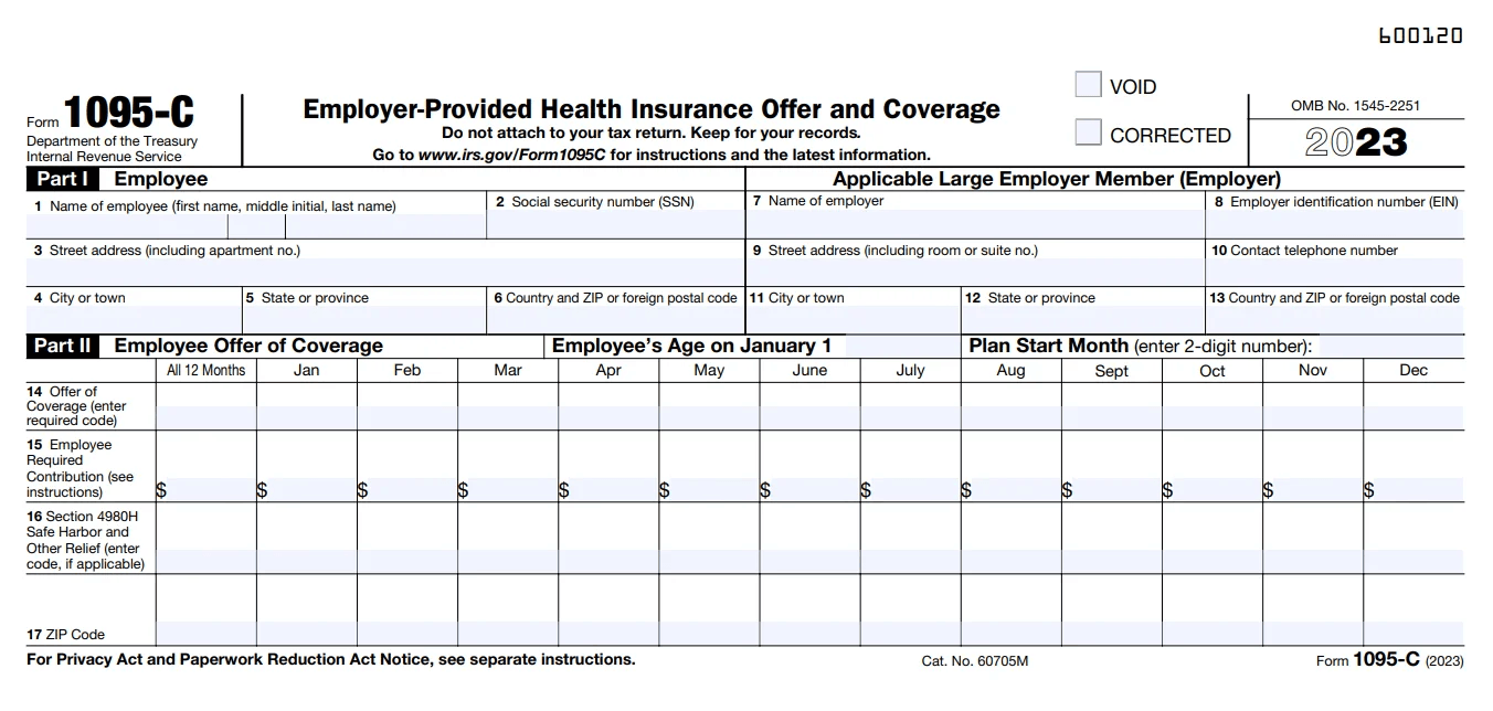 ACA Form 1095-C draft